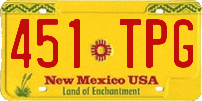 NM license plate 451TPG