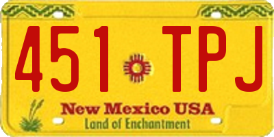 NM license plate 451TPJ