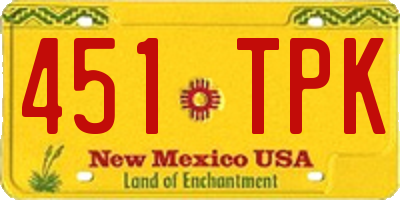 NM license plate 451TPK