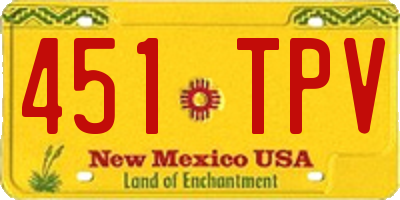 NM license plate 451TPV