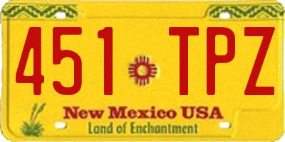 NM license plate 451TPZ