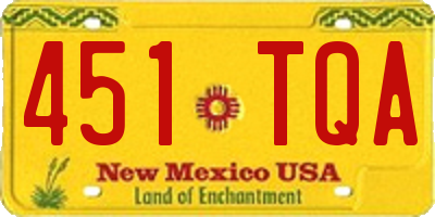 NM license plate 451TQA