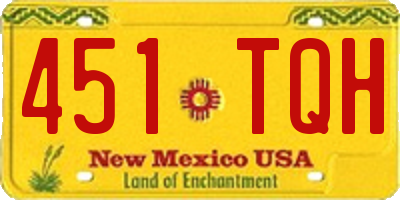NM license plate 451TQH