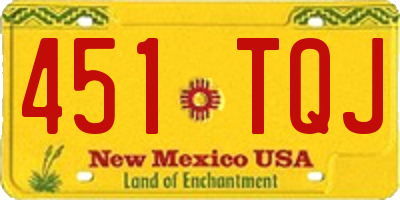 NM license plate 451TQJ