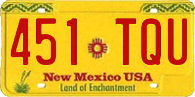 NM license plate 451TQU