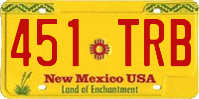NM license plate 451TRB