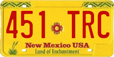 NM license plate 451TRC