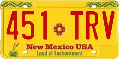 NM license plate 451TRV