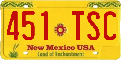 NM license plate 451TSC