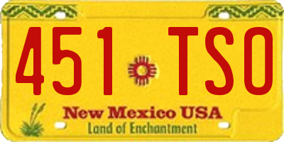 NM license plate 451TSO