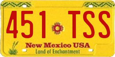 NM license plate 451TSS