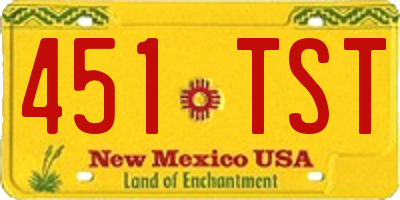 NM license plate 451TST