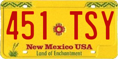 NM license plate 451TSY