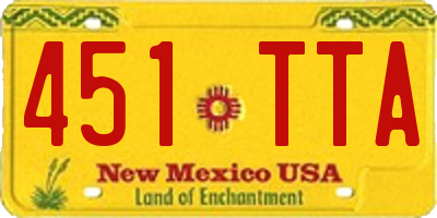 NM license plate 451TTA