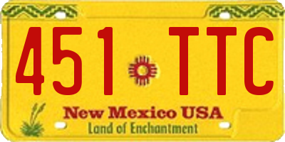 NM license plate 451TTC