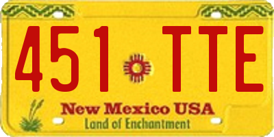 NM license plate 451TTE