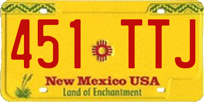NM license plate 451TTJ