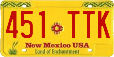 NM license plate 451TTK