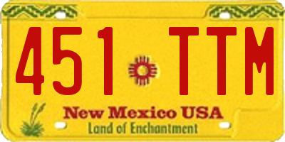 NM license plate 451TTM