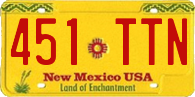 NM license plate 451TTN
