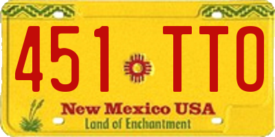 NM license plate 451TTO