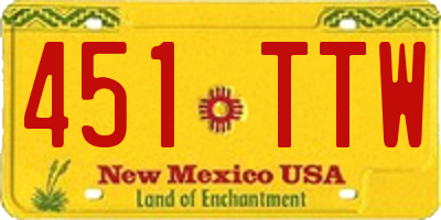 NM license plate 451TTW