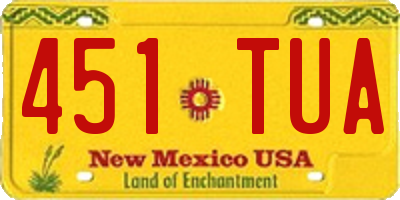 NM license plate 451TUA