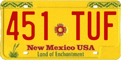 NM license plate 451TUF