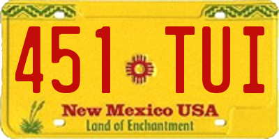 NM license plate 451TUI