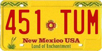 NM license plate 451TUM