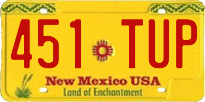 NM license plate 451TUP