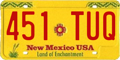 NM license plate 451TUQ