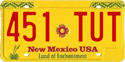 NM license plate 451TUT