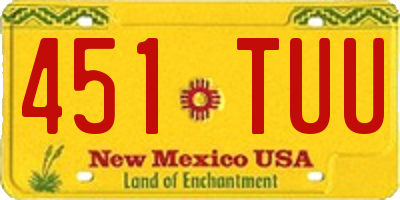 NM license plate 451TUU