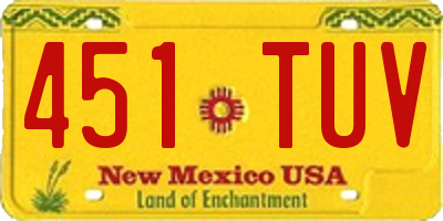 NM license plate 451TUV