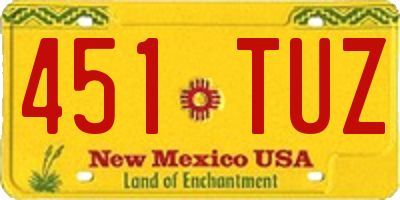 NM license plate 451TUZ