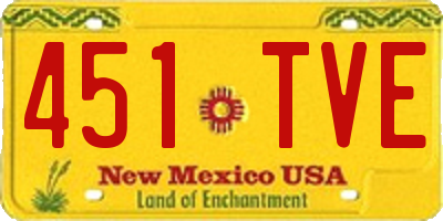 NM license plate 451TVE
