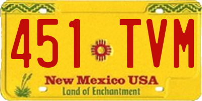 NM license plate 451TVM