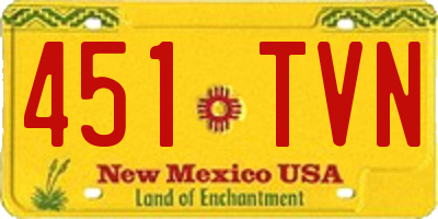 NM license plate 451TVN