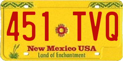 NM license plate 451TVQ