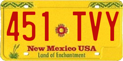 NM license plate 451TVY