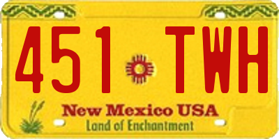 NM license plate 451TWH