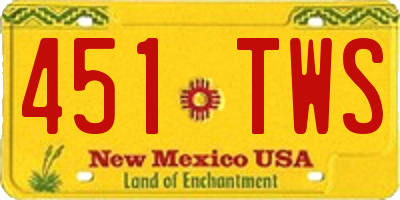 NM license plate 451TWS