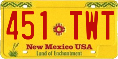 NM license plate 451TWT