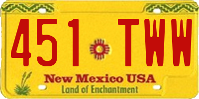 NM license plate 451TWW