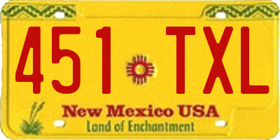 NM license plate 451TXL