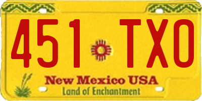 NM license plate 451TXO