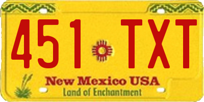 NM license plate 451TXT