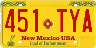 NM license plate 451TYA