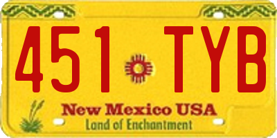 NM license plate 451TYB
